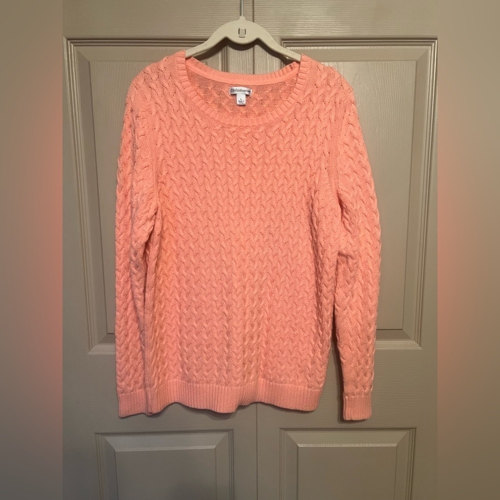 Croft & Barrow Coral Cable Knit Sweater